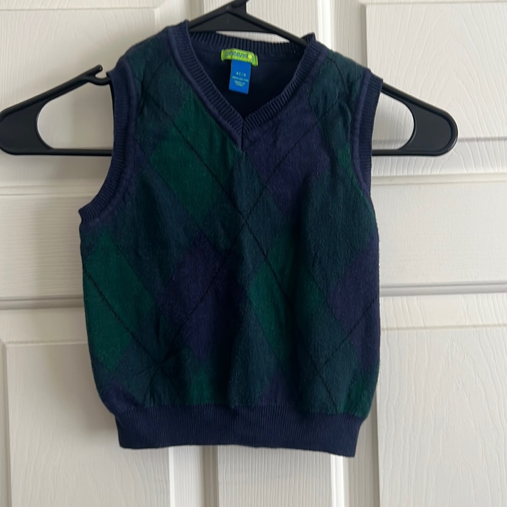 Green Dog V-Neck Sweater